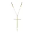 Colar Crucifixo 7 Cm Corrente 8 Zircônias Semijoia Ouro Rosé