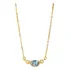 Colar De Prata Festa Topazio Azul London Natural B/ Ouro