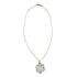 Colar Dourado Com Pingente Cristal Flor 