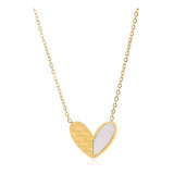 Colar Dourado Pingente Coracao