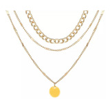 Colar Dourado Trio Chocker