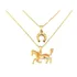 Colar Duplo Country Ferradura Cavalo Cowboy Folheado