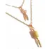 Colar Duplo Escova Tesoura Cabeleireira Folheado A Ouro 18k