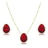 Colar E Brinco Conjunto Gota 8x10 Folheado Ouro 18k