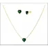 Colar E Brincos Conjunto Coração Banhado A Ouro 18k