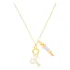 Colar Enfermeira Seringa Esteto Branco Folheado Ouro