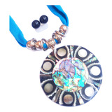 Colar Esfera Mosaico Abalone