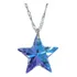 Colar Estrela Cristal Swarovski 20mm Azul Boreal Original
