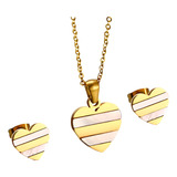Colar Feminino Brincos Conjunto
