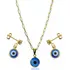 Colar Feminino Corrente Pingente + Brinco Banho Ouro18k Luxo