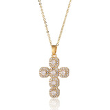 Colar Feminino Crucifixo Cravejado