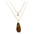Colar Feminino Duplo Ponto De Luz Com Pedra Natural Folheado