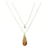 Colar Feminino Duplo Ponto De Luz Com Pedra Natural Folheado