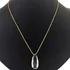 Colar Feminino E Pingente Gota Pedra Grande Folheado A Ouro