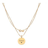 Colar Feminino Escrito Vovo