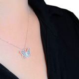Colar Feminino Luxo Borboleta