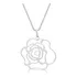 Colar Feminino Pingente Flor Rosa Dália Prata 925 Legítima
