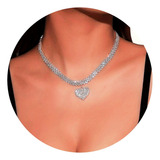 Colar Feminino Strass Corrente