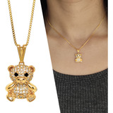 Colar Feminino Ursinho Cravejado