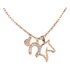 Colar Ferradura Com 3 Pingentes Cravejados - Banhado A Ouro