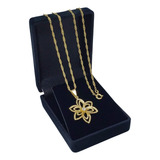 Colar Flor Diamantada Com