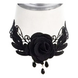 Colar Gargantilha Preto Folhas