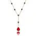 Colar Gravatinha Gota Fusion Rubi Tiffy Semijoia Ouro Rosa