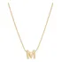 Colar Letra Inicial Lisa Nome Quadrada Semi Joia Banhado 18k Cor M