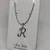 Colar Letra Inicial Nome Prateado - Aço Inox Cor R