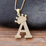 Colar Letras Dourado Strass