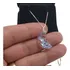 Colar Lua Cristal Swarovski Cor Blue Boreal 2.0 Cm Prata 925