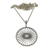 Colar Mandala Longo Prateado