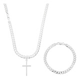 Colar Masculino 60cm Pulseira