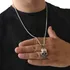 Colar Masculino Com Pingente Crânio Caveira Aço Inox Rock