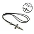 Colar Masculino Cordão Cruz Crucifixo Medieval Gospel Cor Cinza