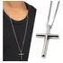 Colar Masculino Corrente Aço Inox Crucifixo Cruz Prata Homem