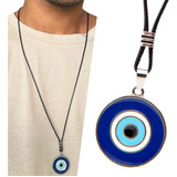 Colar Masculino Feminino Olho Grego Zen Proteção Azul Verde