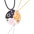 Colar Melhores Amigas Best Friend Amizade Sol Lua Estrela Bf Cor Prata
