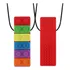 Colar Mordedor Sensorial Silicone Autismo Bloco  tdah tea nf Cor Vermelho