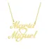 Colar Nome Duplo Manuscrito Em Prata 925 Banhado A Ouro 18k!