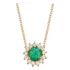 Colar Ouro 18k Esmeralda Colombiana 0,53ct E Brilhantes