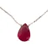 Colar Ouro 18kt, Gota Rubi Natural, Corrente Rodio Negro