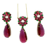 Colar Pedraria Rubi Flor