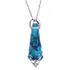 Colar Pêndulo Gota Cristal Swarovski 40mm Azul Boreal
