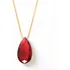 Colar Pingente De Gota Rubelita Grande Banhado A Ouro