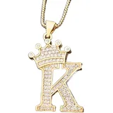 Colar Pingente Dourado Strass