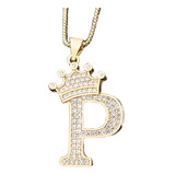 Colar Pingente Dourado Strass