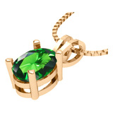 Colar Pingente Oval Prata