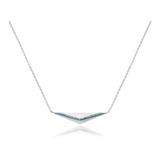 Colar Pingente Triangular Cravejado Nano Turquesa Prata 925