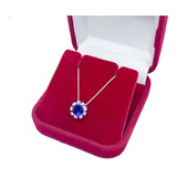 Colar Pingente Zirconia Azul